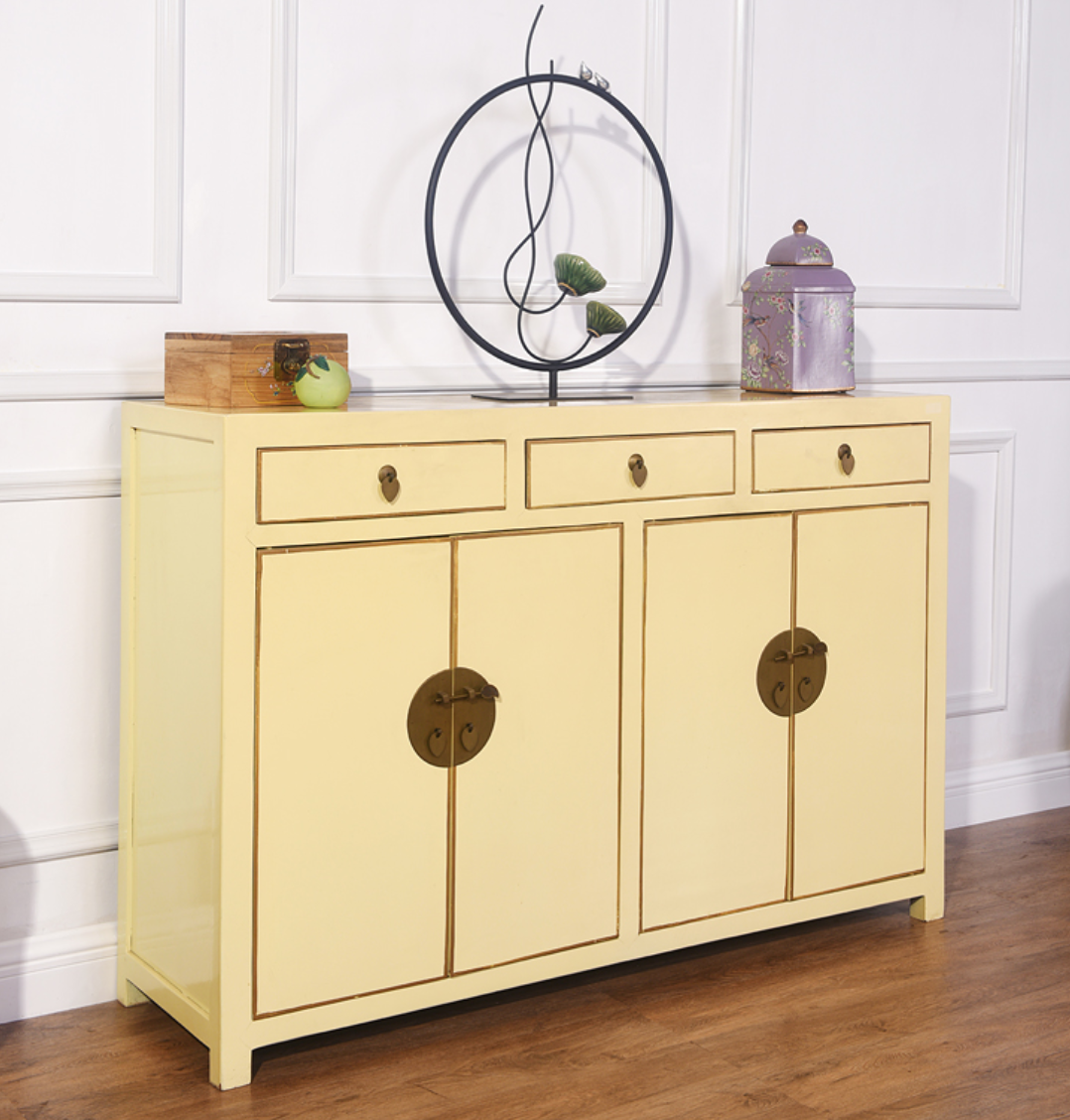 Hand Painted Light Yellow/Black/Blue Lacquer Small Cabinet – Timeless  Furniture