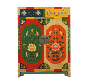 Tibetan Hand Painted High Lacquer Small Cabinet