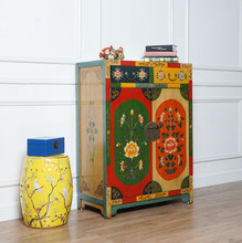Load image into Gallery viewer, Tibetan Hand Painted High Lacquer Small Cabinet
