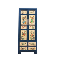 Load image into Gallery viewer, Hand Painted Blue Frame Lacquer Cabinet
