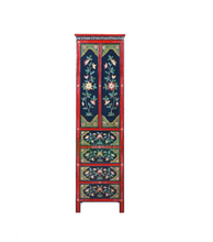 Load image into Gallery viewer, Tibetan Hand Painted Blue /Yellow/White Lacquer Cabinet
