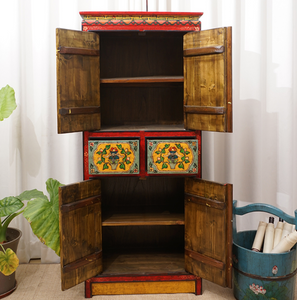 Tibetan Hand Painted High Lacquer Cabinet