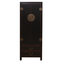 Load image into Gallery viewer, Hand Painted Pure Black Lacquer Cabinet
