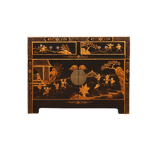 Load image into Gallery viewer, Hand Painted Black Lacquer Small Cabinet
