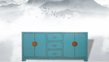 Load image into Gallery viewer, Hand Painted Light Blue Lacquer Sideboard
