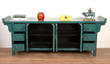 Load image into Gallery viewer, Hand Painted Peacock Blue Lacquer Sideboard
