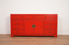 Load image into Gallery viewer, Hand Painted Red/Black Lacquer Sideboard
