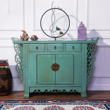 Load image into Gallery viewer, Hand Painted Green Lacquer Small Cabinet
