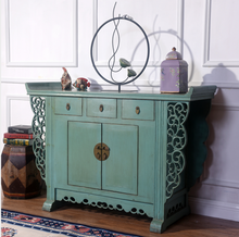 Load image into Gallery viewer, Hand Painted Green Lacquer Small Cabinet
