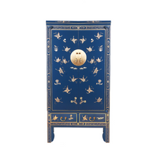 Load image into Gallery viewer, Hand Painted Butterfly Blue Lacquer Cabinet
