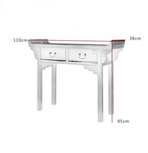 Load image into Gallery viewer, Hand Painted Red/Black Lacquer 2 Drawers Console Table

