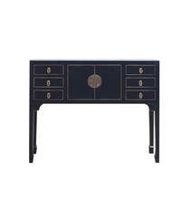 Load image into Gallery viewer, Hand Painted Black/White Lacquer Console Table
