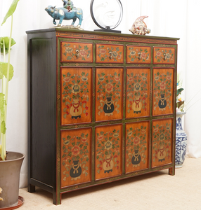 Tibetan Hand Painted High Lacquer Sideboard