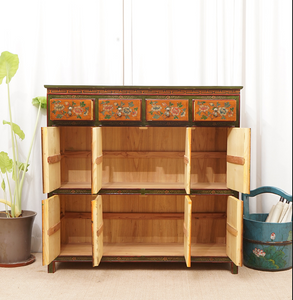Tibetan Hand Painted High Lacquer Sideboard
