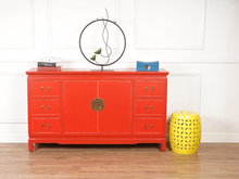 Load image into Gallery viewer, Hand Painted Red Lacquer Sideboard
