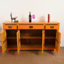 Load image into Gallery viewer, Hand Painted Orange Lacquer Sideboard
