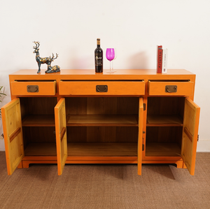 Hand Painted Orange Lacquer Sideboard