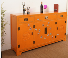 Load image into Gallery viewer, Hand Painted Orange Lacquer Sideboard
